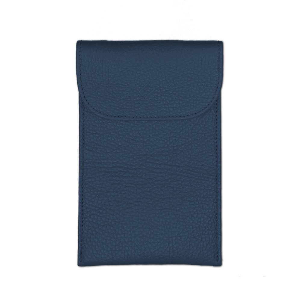 PurePrivacy FASHION Abschirmtasche in Navyblau - Italienisches Strukturleder