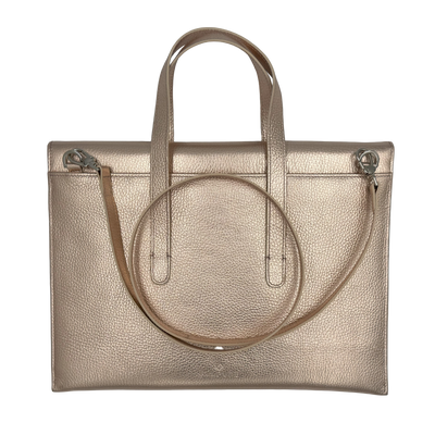 Fashion Laptoptasche 14,1" in Kupfergold mit Henkel und Schultergurt