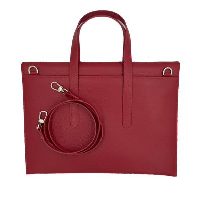 Fashion Laptoptasche 14,1" in Rot mit Henkel und Schultergurt